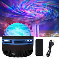 Polariva Noorderlicht Projector | Muzieksynchronisatie & Afstandsbediening | RGB Sfeerverlichting | USB Opladen | 7,8×7,8×8,7 cm