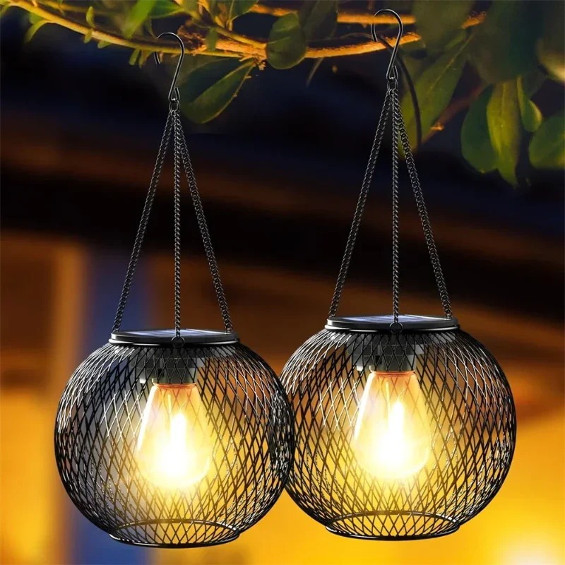 AuroraGlow Zonnelantaarn Buiten | Vernieuwde decoratieve en waterdichte zonne-energie voor buite