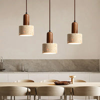 Hanglamp van natuursteen en hout – moderne plafondlamp voor keuken of eetkamer