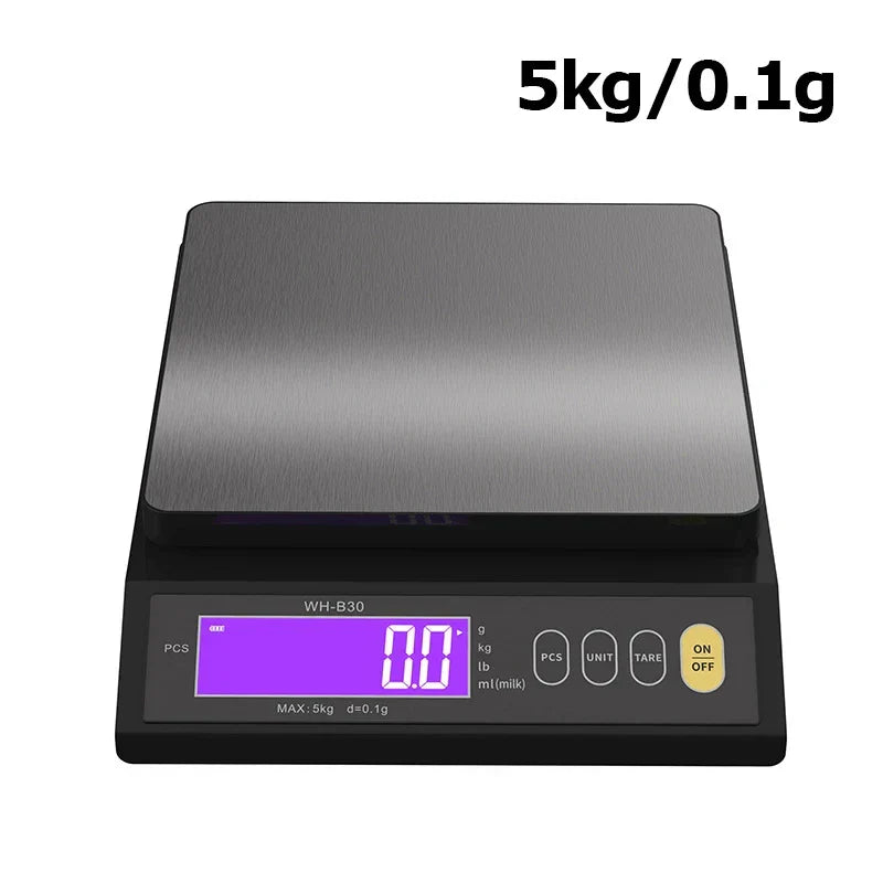 Skanto | 5 kg/0,1 g en 10 kg/1 g digitale elektronische keukenweegschaal, LCD-scherm, volledig waterdicht roestvrijstalen gereedschap voor bakken