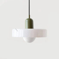 Moderne hanglamp met gekleurd glazen kap Bauhaus