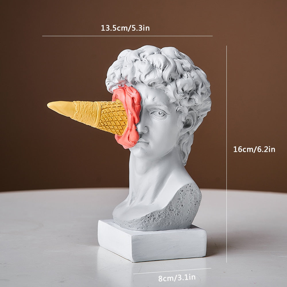 David Beeldje met IJsje Huisdecoratie Sculptuur