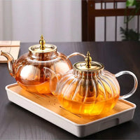 Glazen Theepot met Infuser en Deksel voor Losse Thee