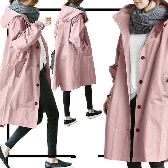 Winddichte Dames Trenchcoat met Kap