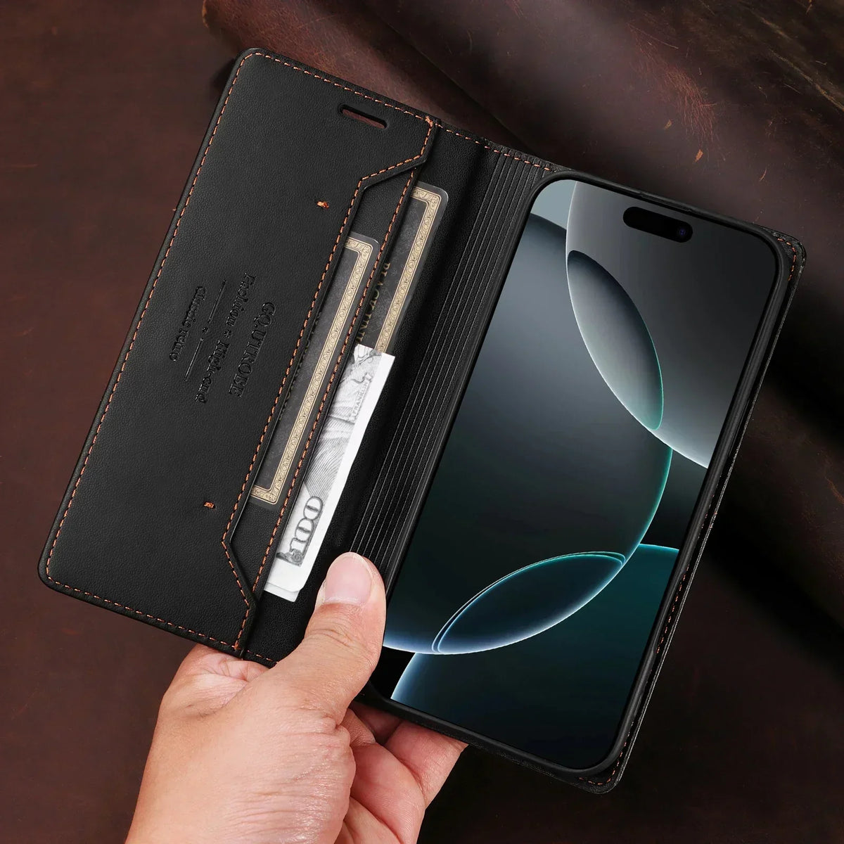 RFID Flip Kunstleer Samsung S25/S24/S23 Magnetische Portemonnee Hoes