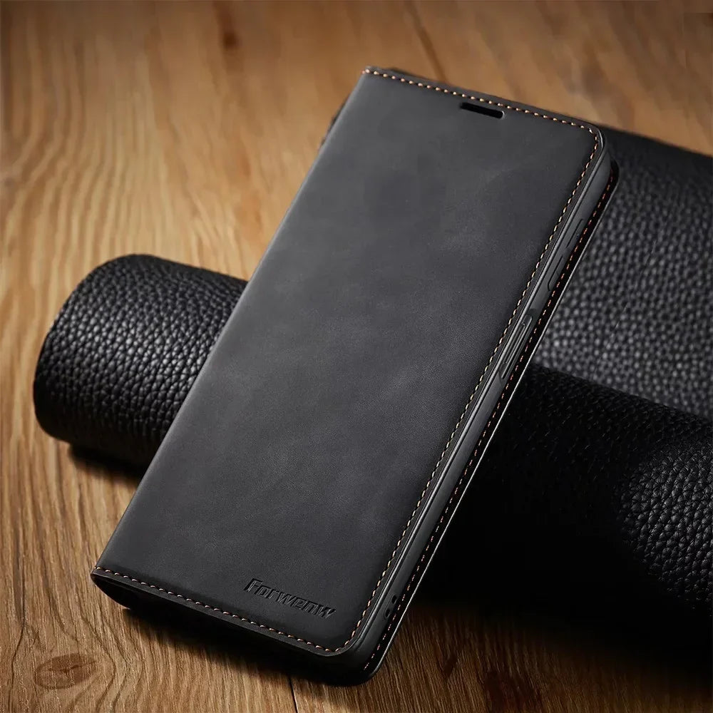 Brehn Samsung Hoes: Magnetische Leren Tas voor Stijlvolle Bescherming