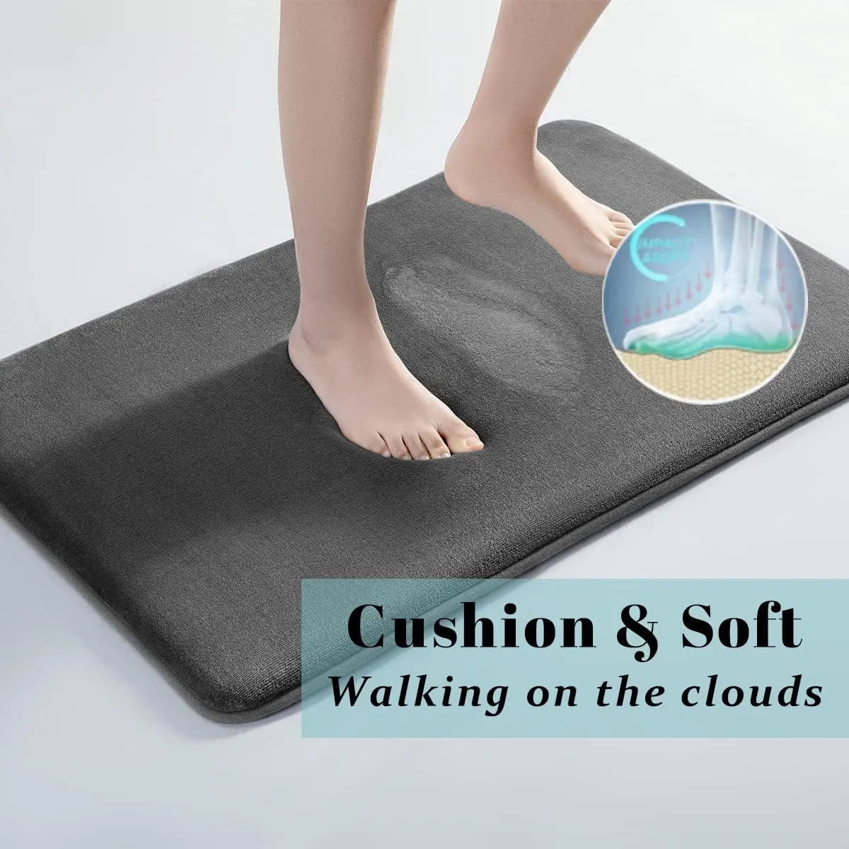 Badmat van Fluweel met Geheugenfoam – antislip & zeer absorberend, 40x60 tot 60x90 cm