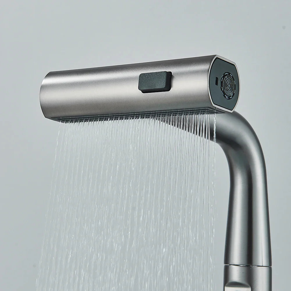 Thalenya - Waterval Wastafelkraan met Temperatuurweergave en Op- en Neer Beweegbare Sproeier