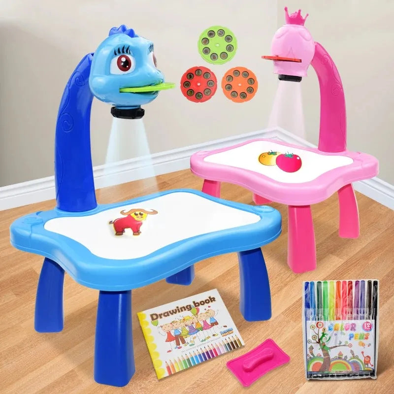ArtistryElite Tavolo da Disegno Luminoso | Tavolo da disegno interattivo per bambini con proiezione LED, stimola la creatività e l'apprendimento divertente.