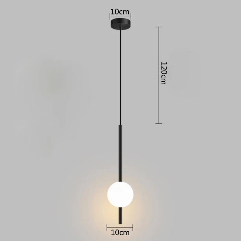 Moderne gouden hanglamp met bolvormige lampenkap | Minimalistische LED plafondlamp