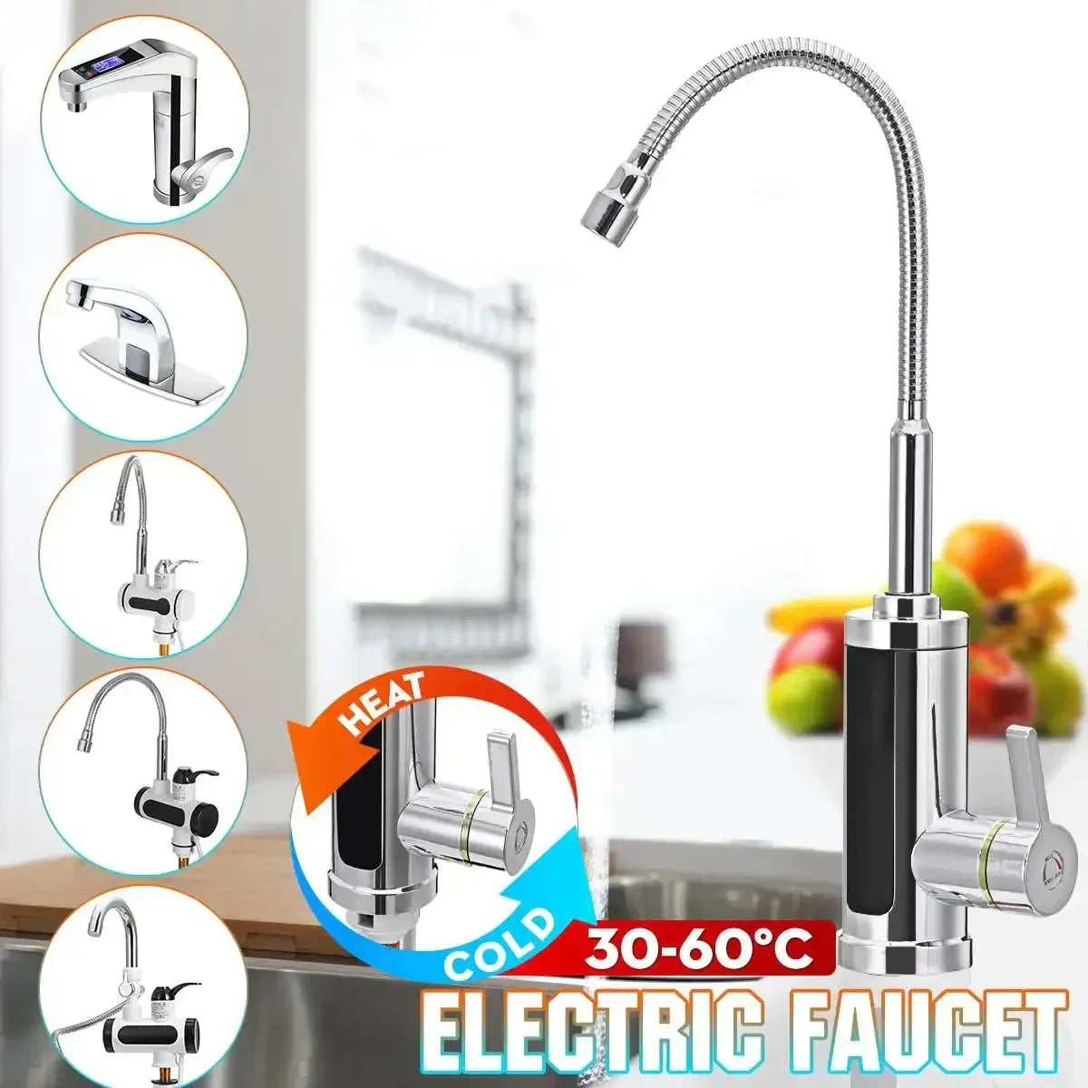 3000W Elektrische Keukenwaterkraan met Direct Warm Water - FlowHeat