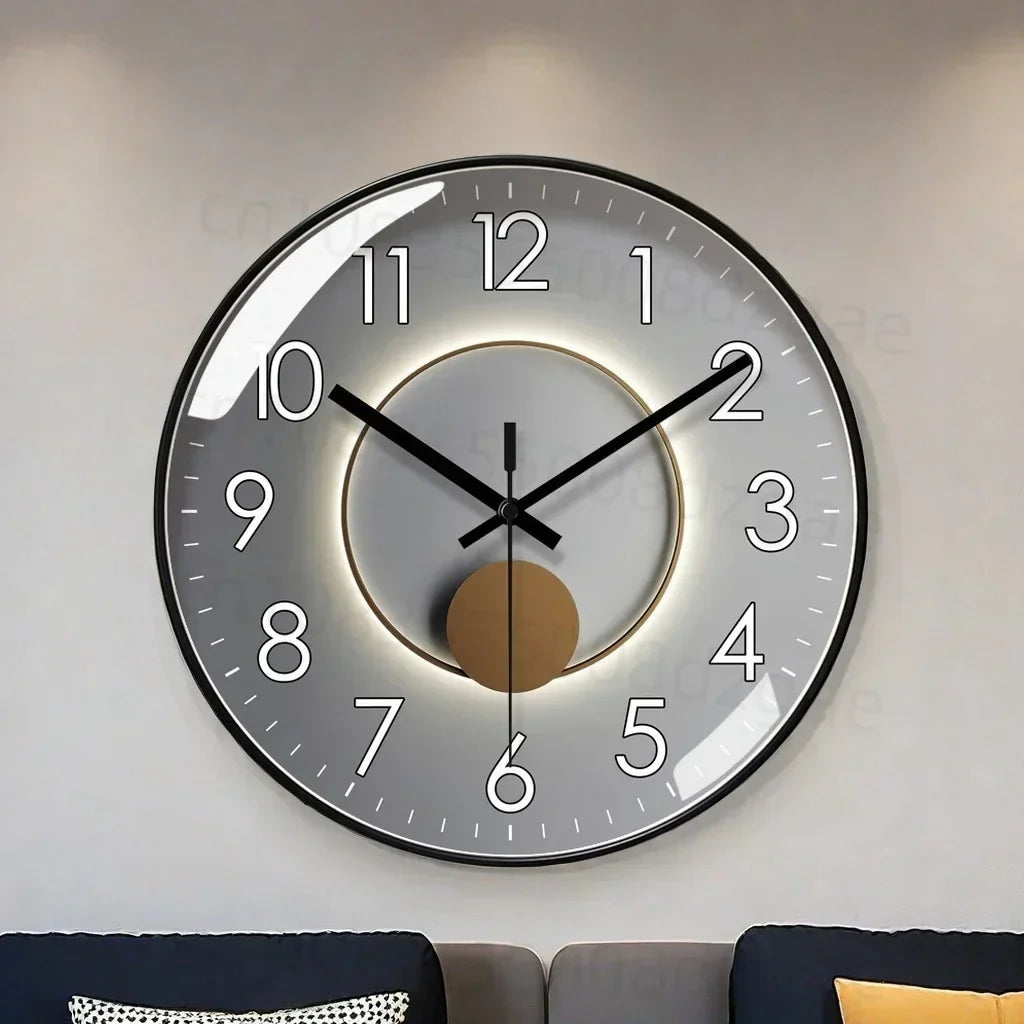 Luxe Moderne Wandklok Ronde Decoratieve Woonklok