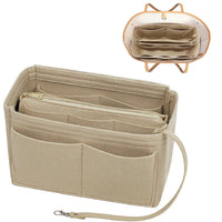 TaschenLuxe Organizer Inlay | Vilt-inzet met rits | 15 vakken & sleutelhanger | Voor handtassen & shoppers