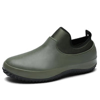 AquaElegance Korte Regenlaarzen voor Mannen | Waterdichte, antislip en comfortabele rubberen schoenen, ideaal voor chefs en buitenactiviteiten in regenachtig weer.