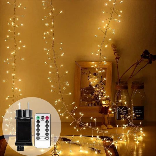 Cluster LED-Lichtslang Lumistra | Warmwit & Koudwit | 36 m Zilverdraad | Waterdicht IP44 | Voor Kerst, Bruiloft & Feest