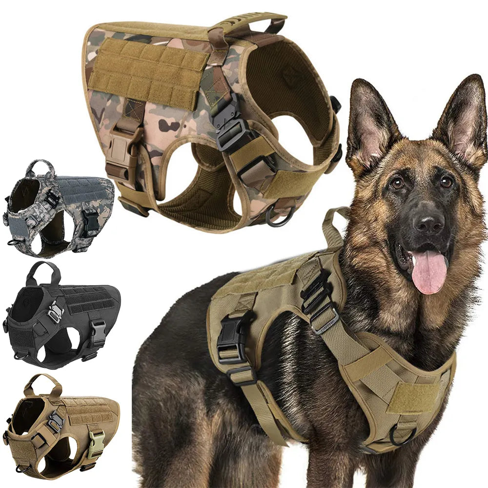 TacticalElite K9 Harness and Leash Set | Military dog harness for large dogs with leash for training