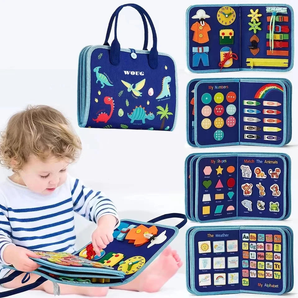 Montessori Luxe Peuter Sensorisch Bord | Betrokken vilt activiteit bord ontworpen om de fijne motoriek en sensorische intelligentie bij kleuters te verbeteren, perfect voor vroegtijdig onderwijs en doordachte cadeaus.