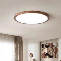 Moderne ronde LED plafondlamp met houten frame