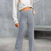 LuxeFit Chic Hoge Taille Casual Broek | Moeiteloos stijlvolle losse broek met elastische tailleband en functionele zakken voor ultiem comfort en veelzijdigheid in streetwear.