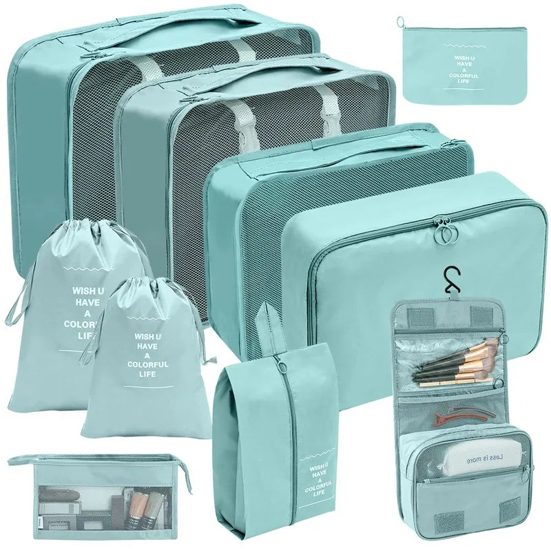 PackWunder Reisorganizer Set 7/8/9/10-delig | Opvouwbare Koffer-organizer | Voor kleding, schoenen & accessoires