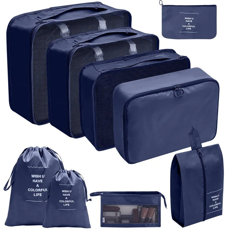PackWunder Reisorganizer Set 7/8/9/10-delig | Opvouwbare Koffer-organizer | Voor kleding, schoenen & accessoires