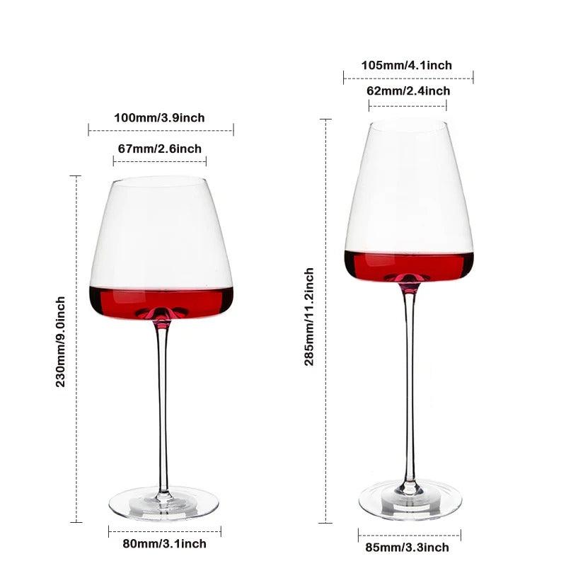 Sets van 2, 4 & 6 Handgemaakte Kristallen Wijn- & Champagneglazen - 4 Maten