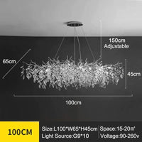Exclusieve kroonluchter met kristallen bladeren – takken effect, moderne elegantie