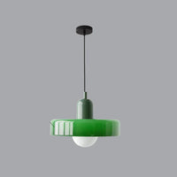 Moderne hanglamp met gekleurd glazen kap Bauhaus