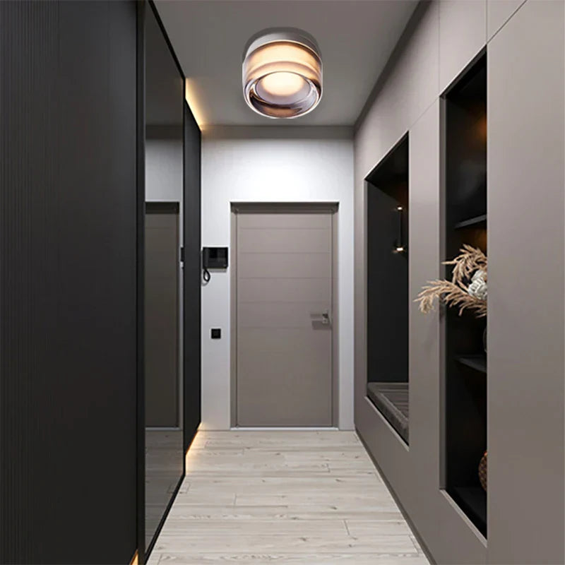 minimalistische LED plafondlamp van glas in Scandinavische stijl voor binnen