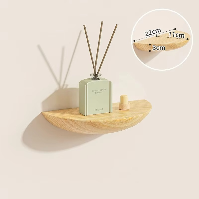 Skanto | Halfronde Wandplank | Stijlvol en Ruimtebesparend | Natuurlijk Hout