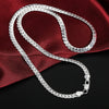 AuraElegance Sterling Zilveren Ketting | Tijdloos 925 sterling zilveren ontwerp met een 6mm zijketting, beschikbaar in 16/18/20/22/24 inch, perfect voor bruiloften, verlovingen en luxe cadeaus.