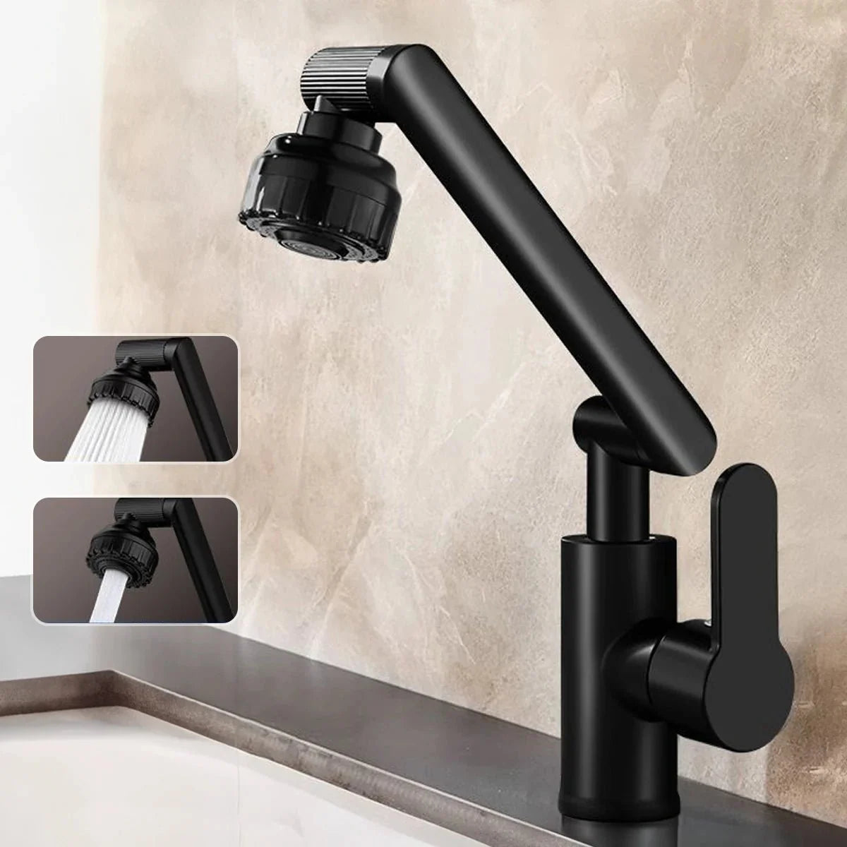 MECHAFLOW 360 – 360° Robotarm Keukenmengkraan met Bubble- & Douchestroom