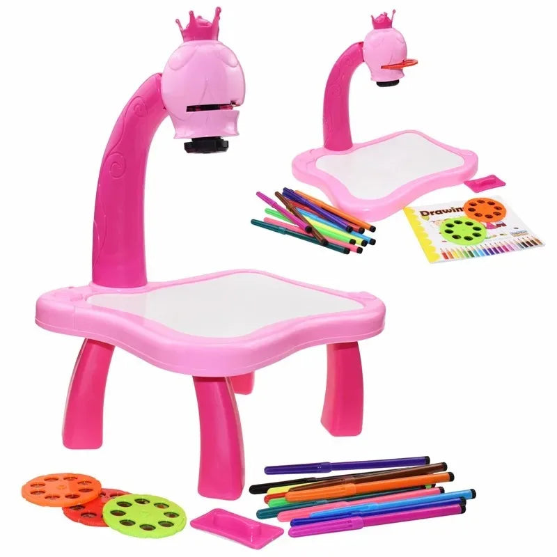 ArtistryElite Tavolo da Disegno Luminoso | Tavolo da disegno interattivo per bambini con proiezione LED, stimola la creatività e l'apprendimento divertente.