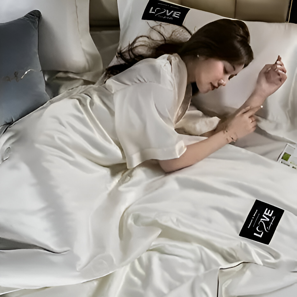 SilkyLux Deken - Zachte & Ademend Satijnen Zijde Beddegoed voor Comfort het Hele Jaar Door
