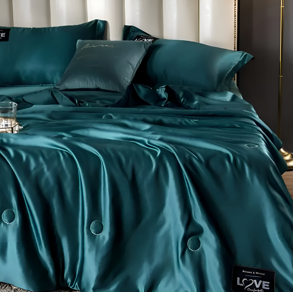 SilkyLux Deken - Zachte & Ademend Satijnen Zijde Beddegoed voor Comfort het Hele Jaar Door