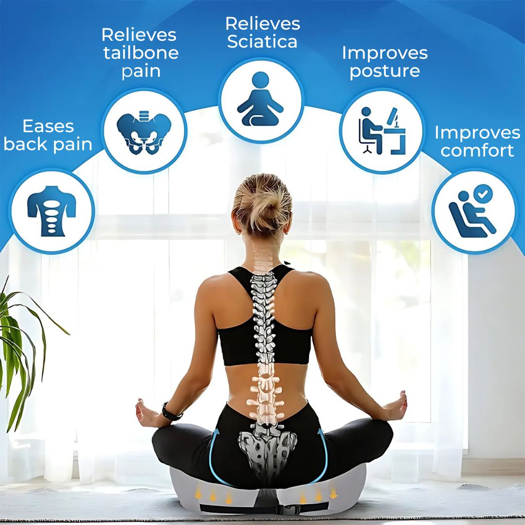 AetherFlex Ergonomisch Geheugenfoam Zitkussen voor Houdingsondersteuning