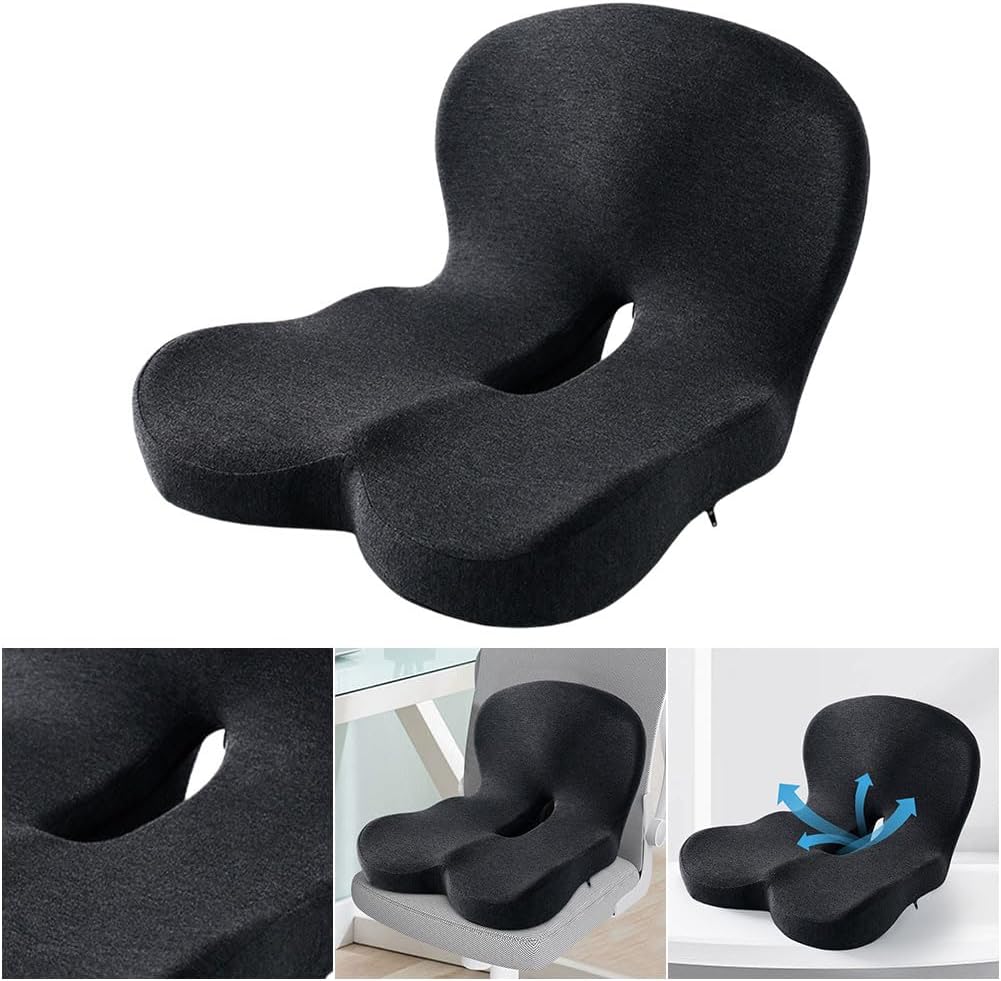 Zitkussen met lendensteun – memory foam kantoor & auto