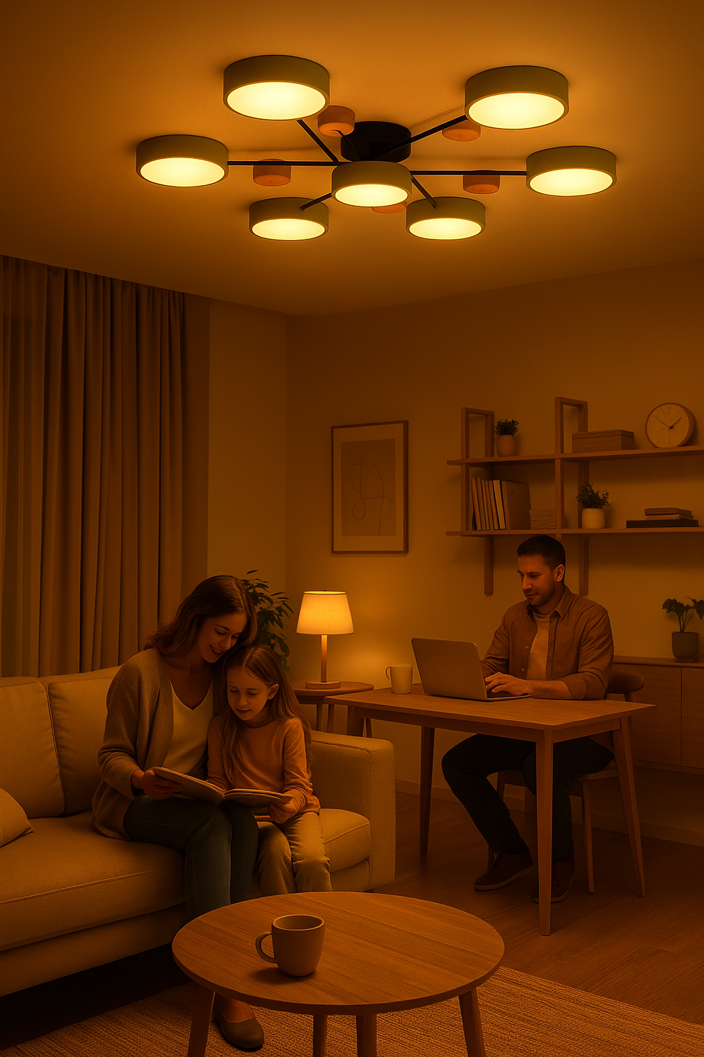 Scandinavische LED Plafondlamp | Vertakt Modern Lichtdesign