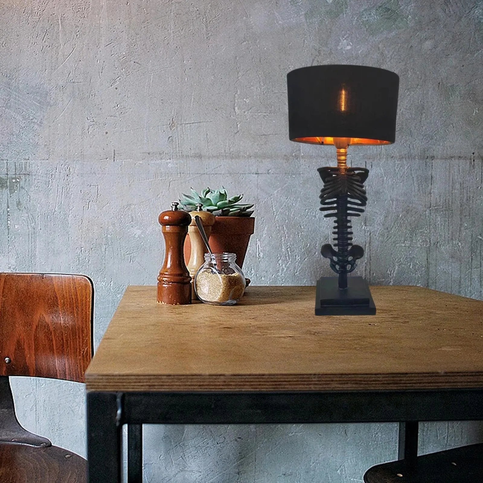 Gothic Skelett Tafel lamp | Handgemaakt Kunst Design
