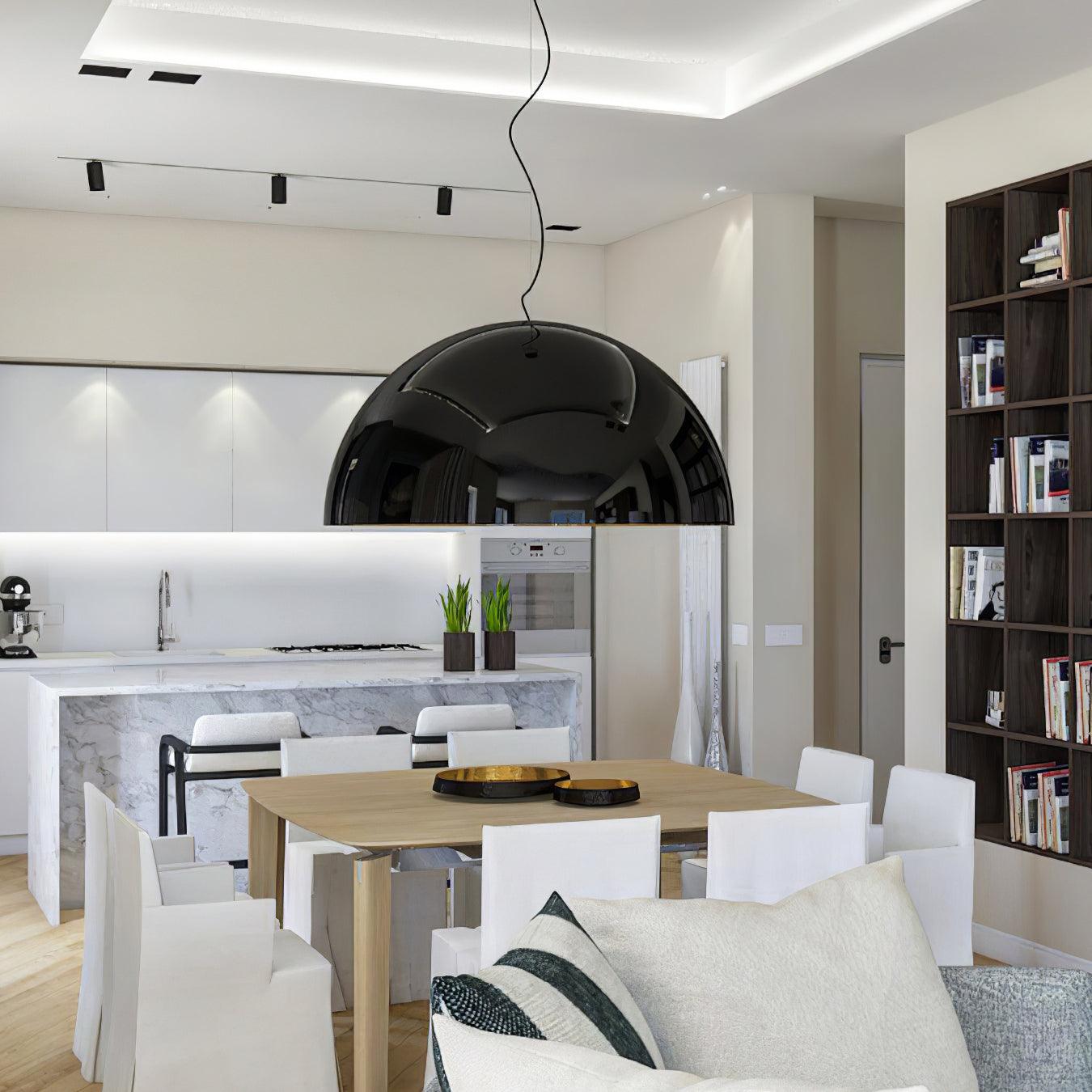 Suspensie Dôme Zwart met Elegante Geprofileerde Plafond