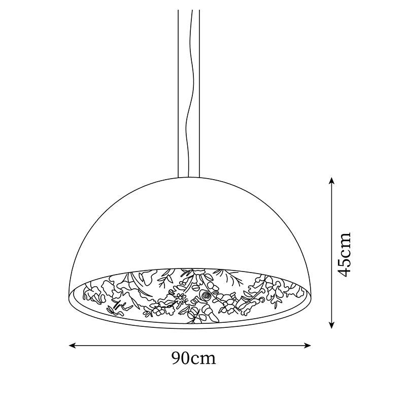 Suspensie Dôme Zwart met Elegante Geprofileerde Plafond
