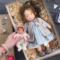 Pluche in Katoen Mila in Waldorf-stijl met Stoffen Doos