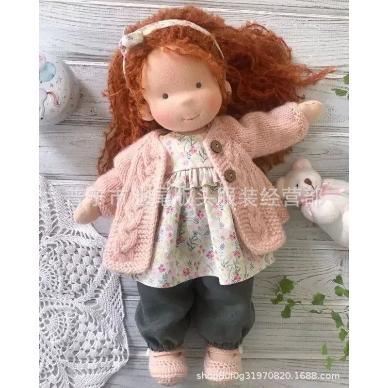 Pluche in Katoen Mila in Waldorf-stijl met Stoffen Doos