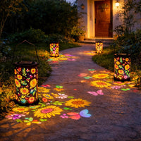 Zonne- tuinlamp | Bloemenpatroon | Lichtprojectie | GardenFlare