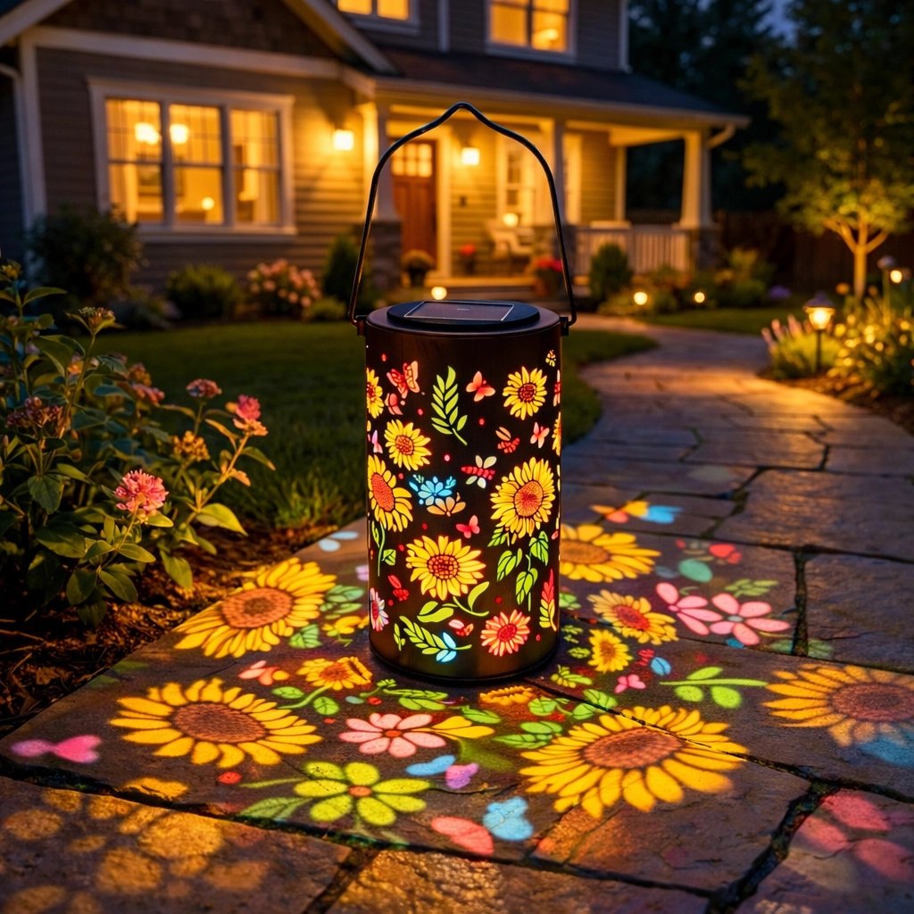 Zonne- tuinlamp | Bloemenpatroon | Lichtprojectie | GardenFlare