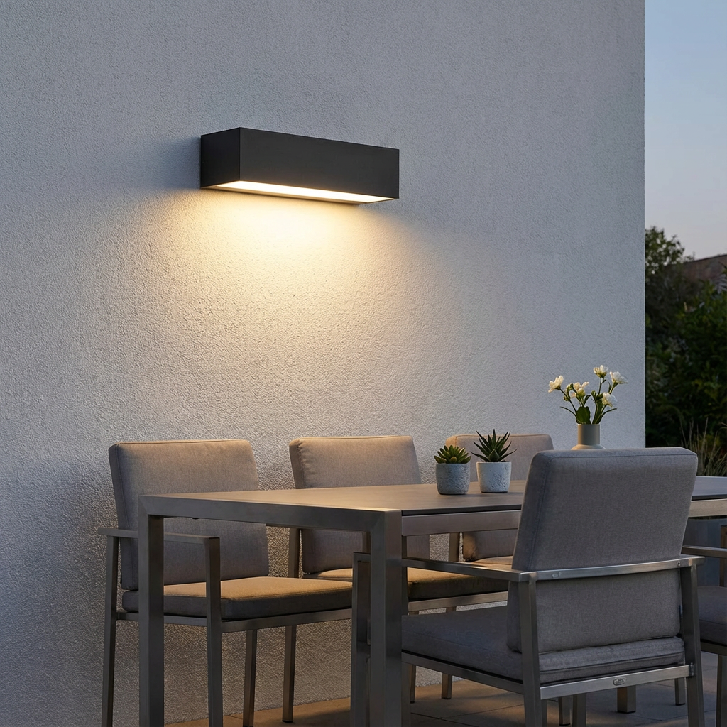 Zonne-energie Buitenwandlamp LED – Minimalistische Wandlamp met IP65