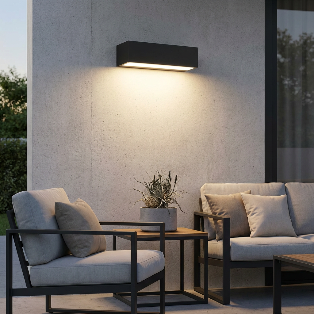 Zonne-energie Buitenwandlamp LED – Minimalistische Wandlamp met IP65