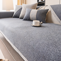 Effen Plain Sofabescherming - Duurzaam Katoen & Linnen Polyester Antislip Bankhoes
