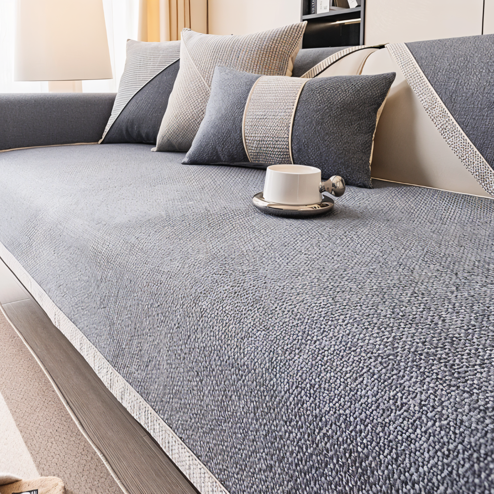 Effen Plain Sofabescherming - Duurzaam Katoen & Linnen Polyester Antislip Bankhoes