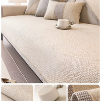 Effen Plain Sofabescherming - Duurzaam Katoen & Linnen Polyester Antislip Bankhoes